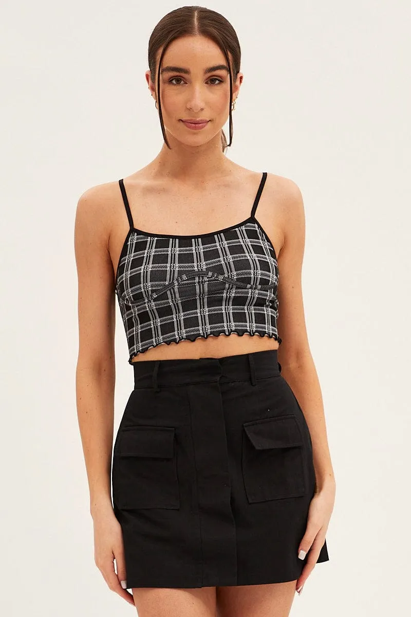 Black Singlet Top Round Neck Seamless Business Attire