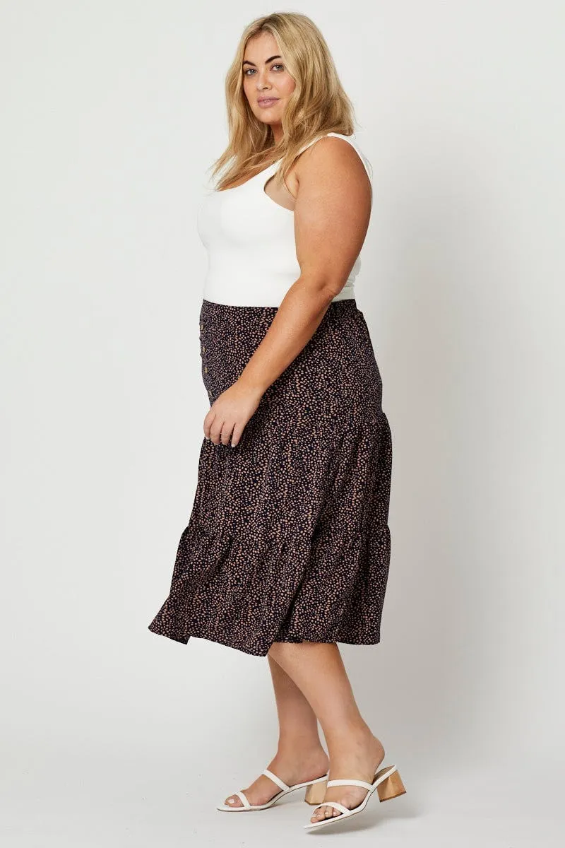 Animal Print Midi Skirt Tie Laidback Mood