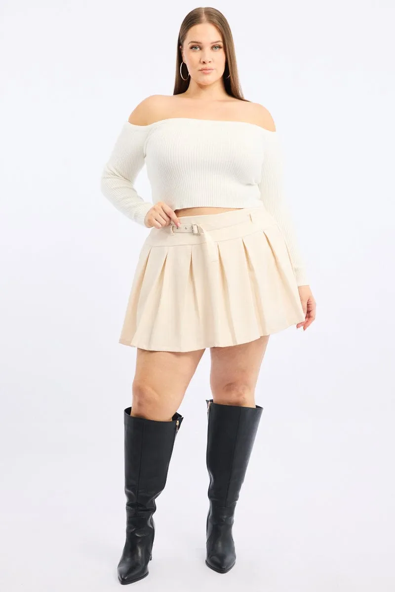 White Pleated Mini Skirt Outfit Game