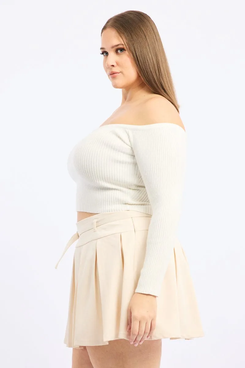 Simple Layers White Pleated Mini Skirt