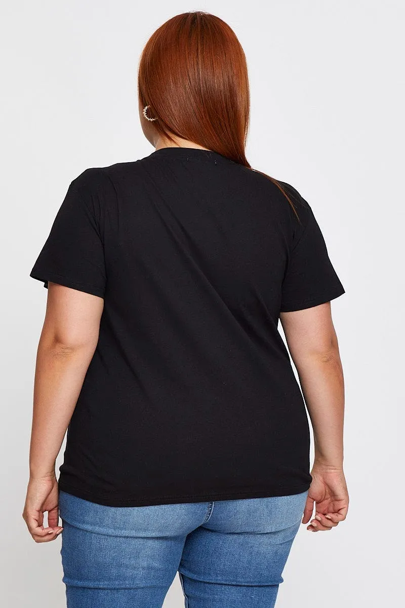 Lightweight Weave Black Sleeve T-shirt San Francisco Embroidered Short