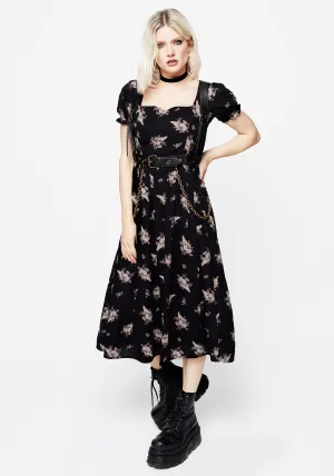 Machine washable Trendy and Timeless Carrion Puff Sleeve Midi Dress