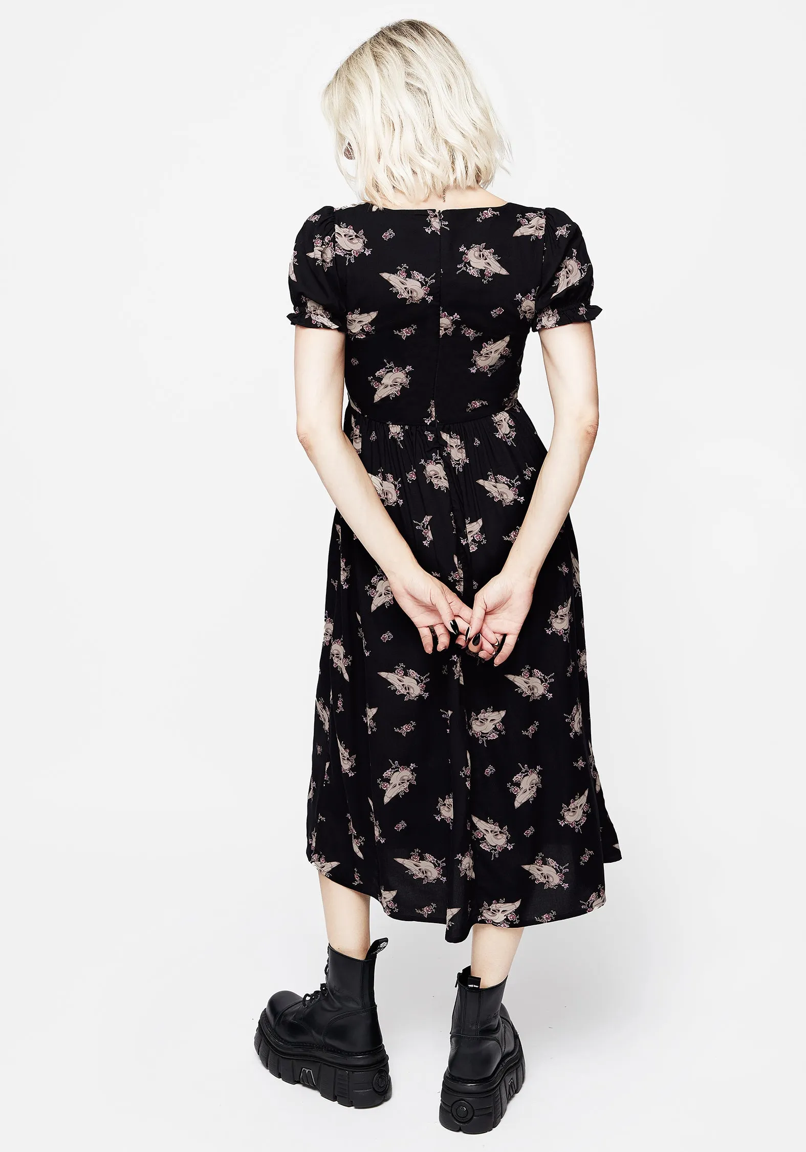 Parisian Touch Carrion Puff Sleeve Midi Dress