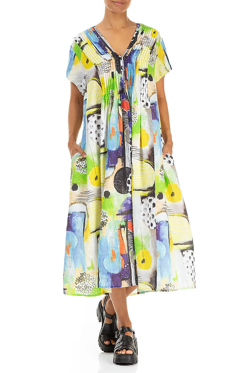 Romantic Artmaze Linen Dress Light Layer Seasonal Style