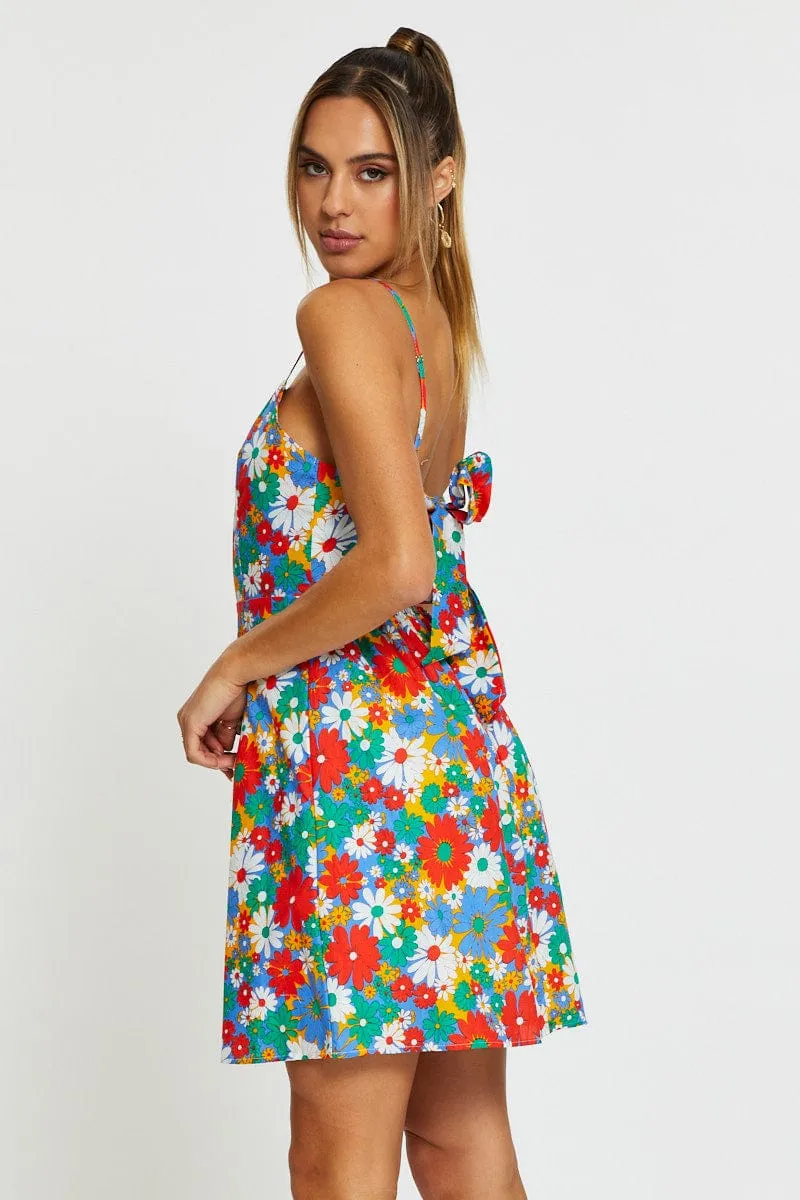 Dance Floor Girls Night Print Mini Dress Sleeveless