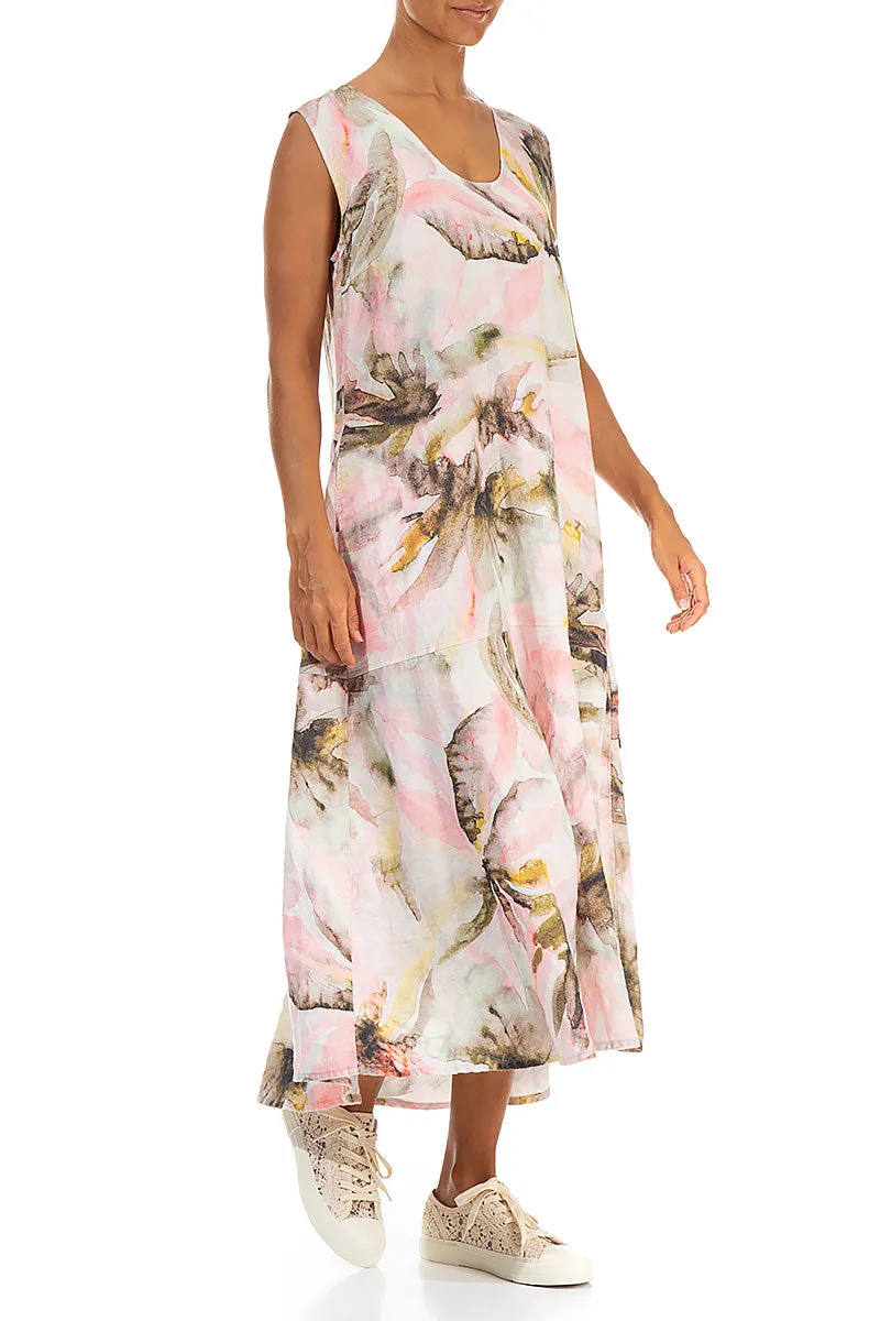 Flared Sleeveless Oasis Linen Dress Green Soul WaterRepellentCoating