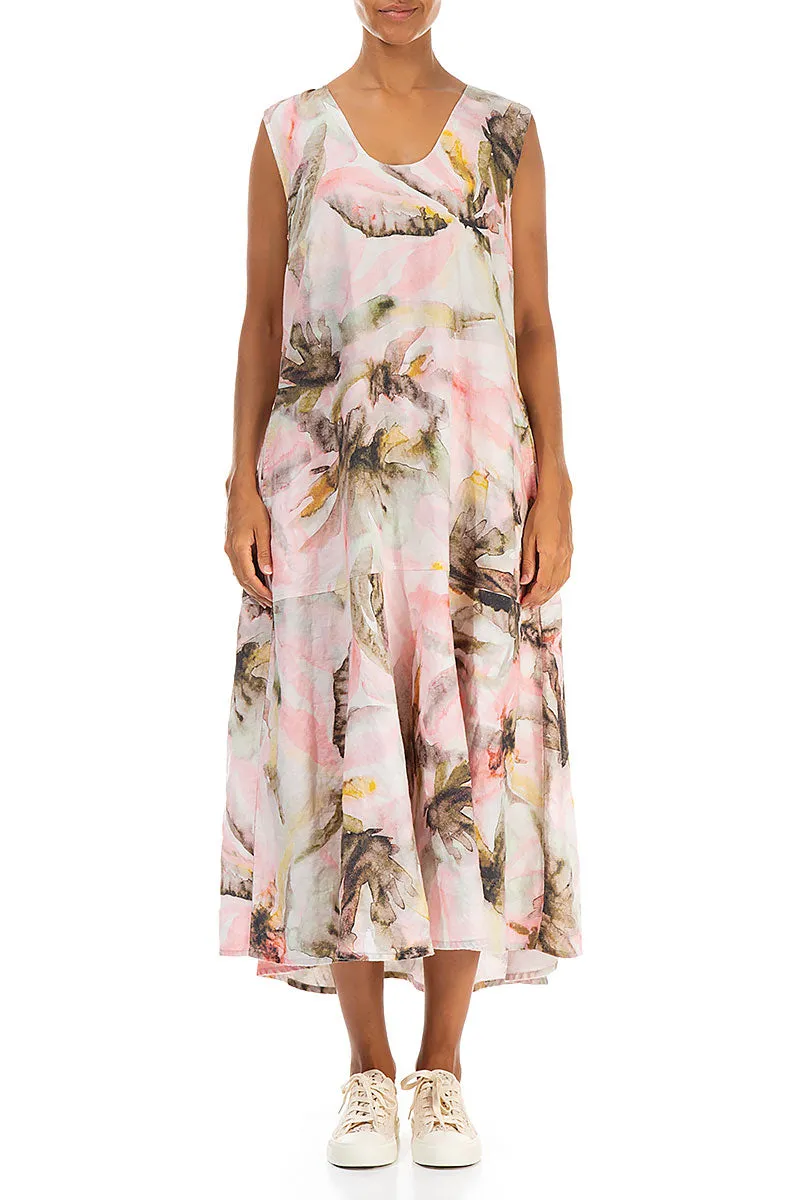 Strong Edge Stylish Jacket Flared Sleeveless Oasis Linen Dress