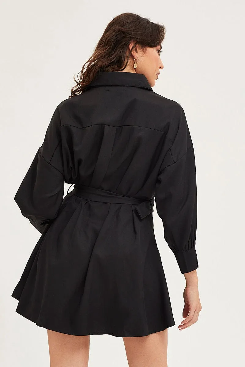 SoftTouch Black Dress Long Sleeve Mini