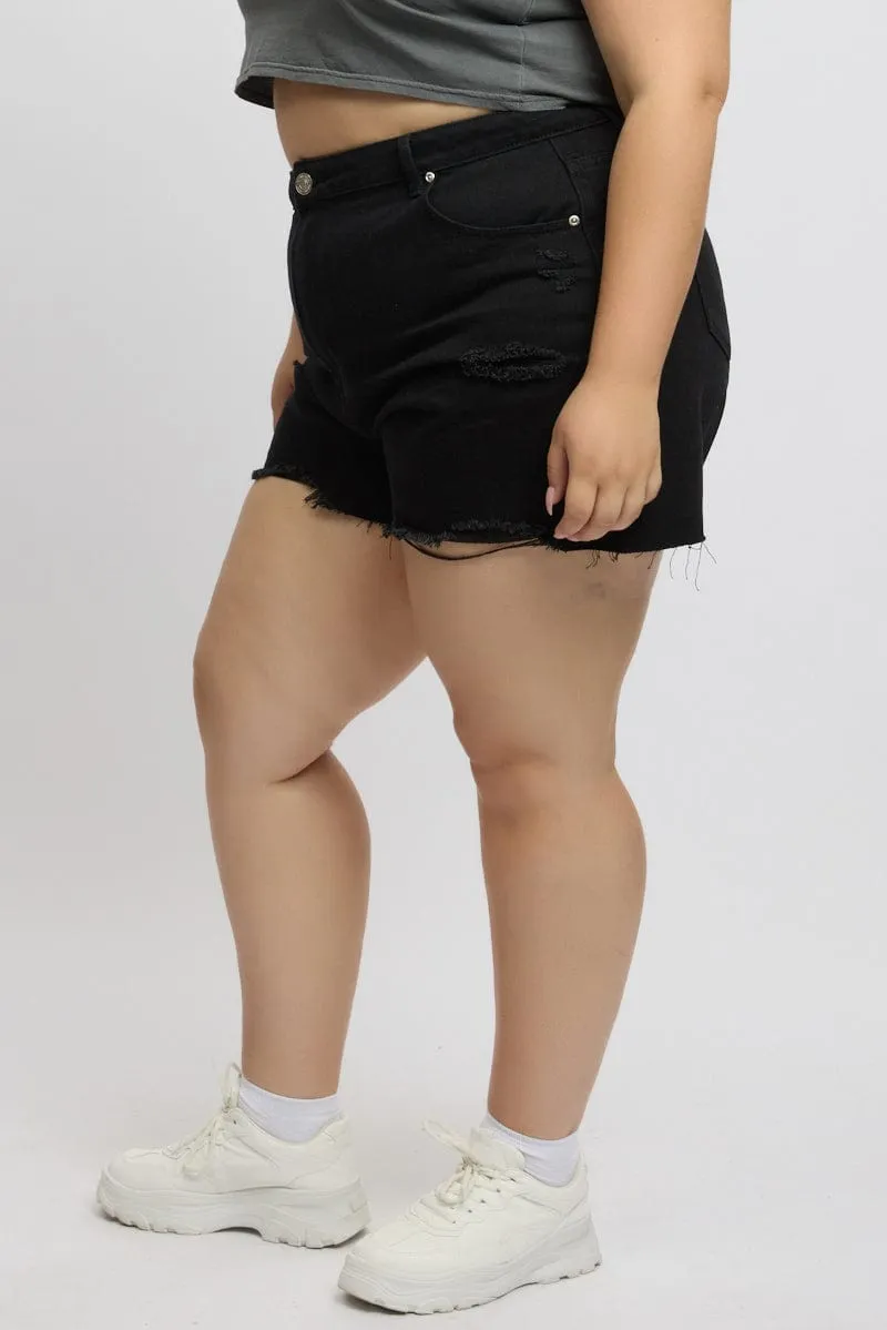 OdorControl Technology outdoor mode Black Knee Length Shorts High Rise