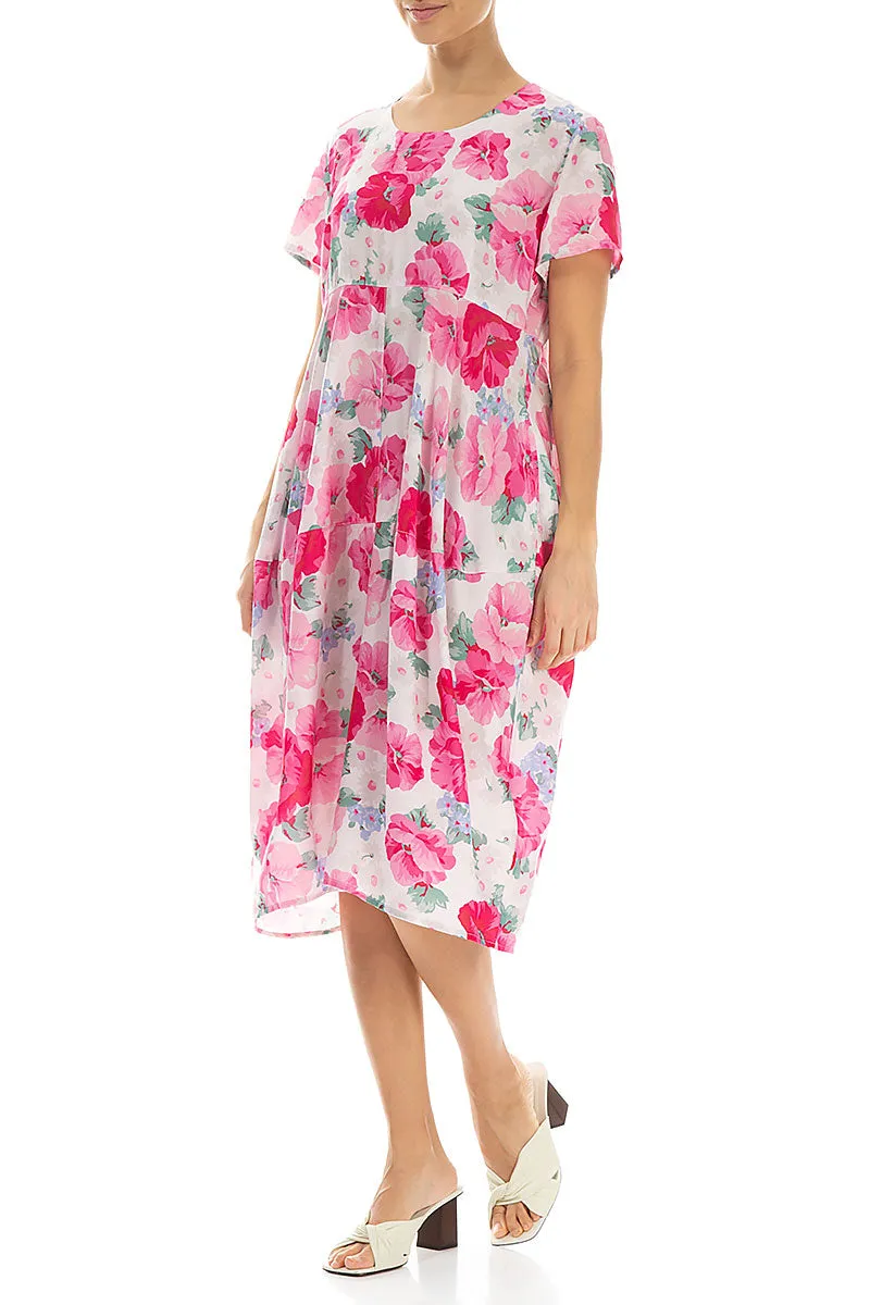 Queen Glow Balloon Peony Blossom Silk Bamboo Dress