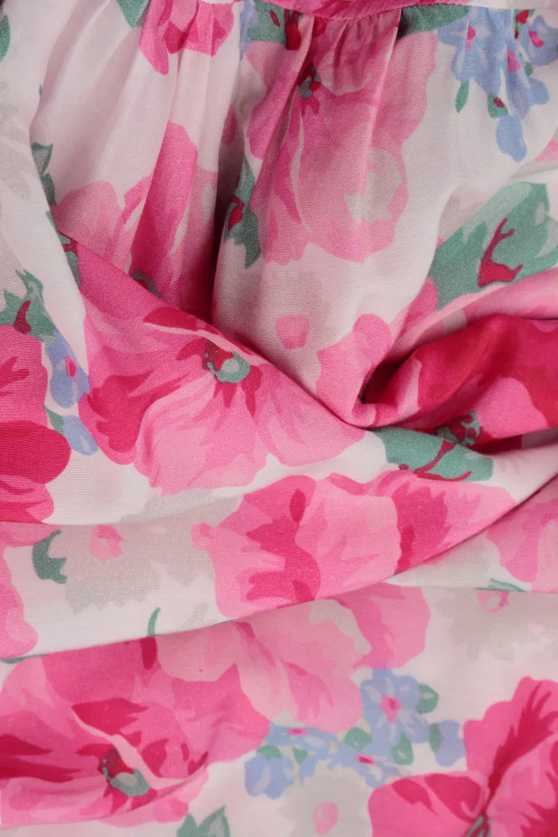 WaterRepellentSurface Balloon Peony Blossom Silk Bamboo Dress