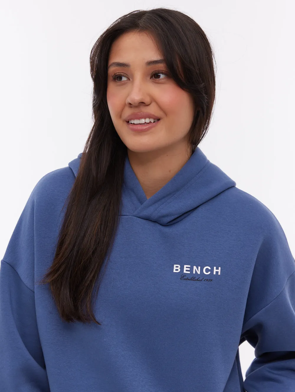 Vented Panels Harmy Back Graphic Hoodie - Blue