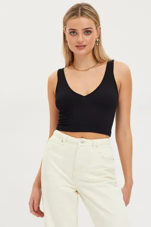 AdjustableWaistband Black Tank Top Sleevelss Seamless