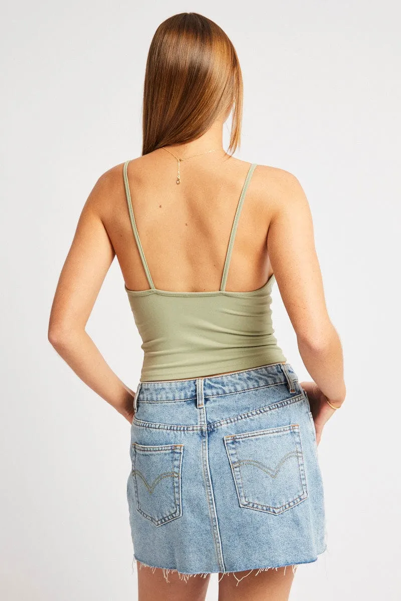 OdorControlClothing Green Sleeveless Tank Supersoft