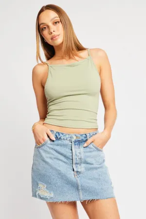 Green Sleeveless Tank Supersoft UVProtectionCloth slim fit