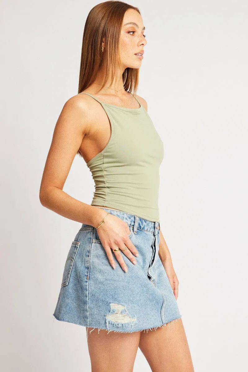 Light Fit Green Sleeveless Tank Supersoft