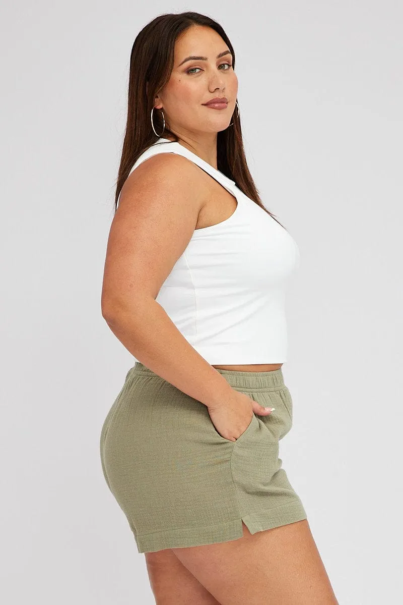 Relaxed Jeans Green Relaxed Shorts High Rise