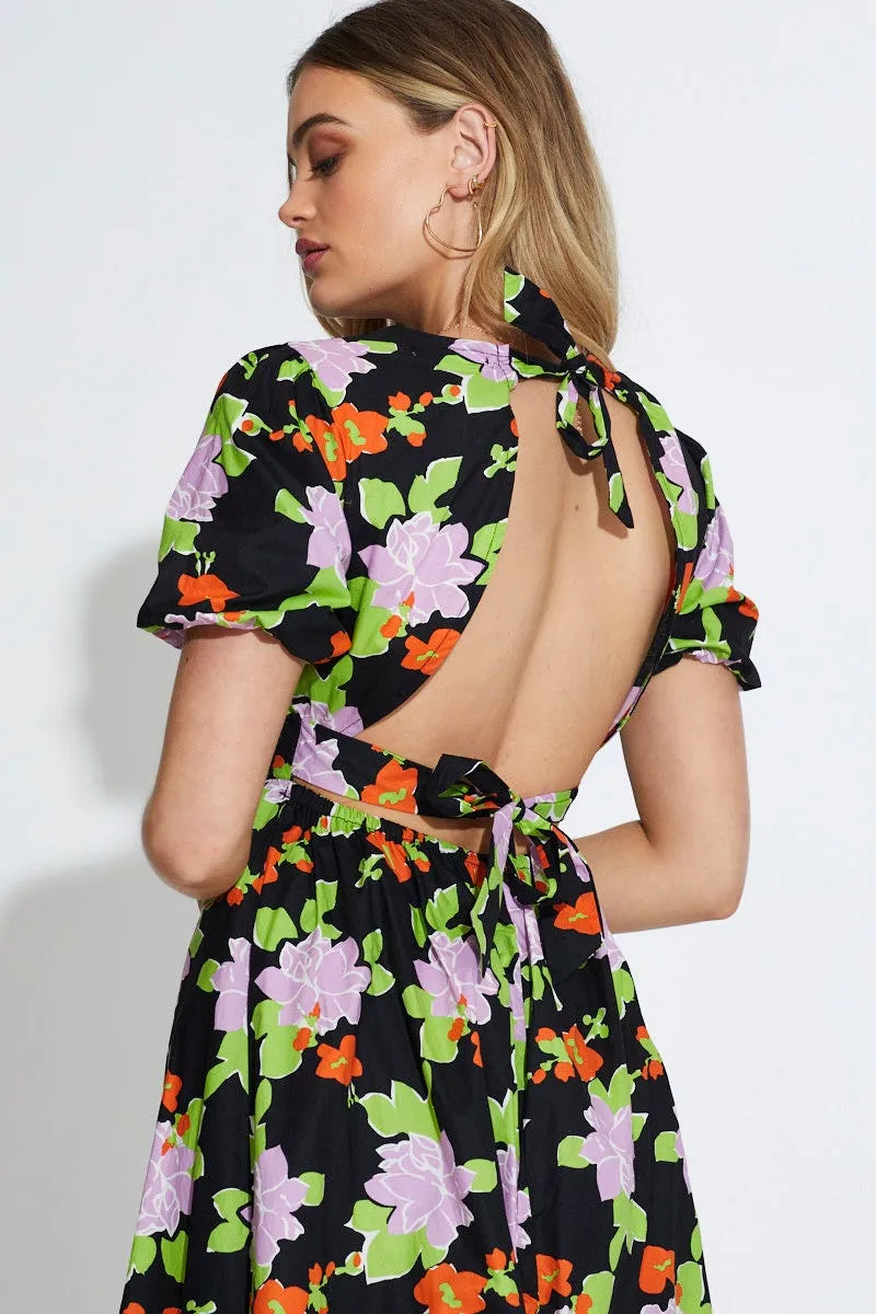 Print Mini Dress Short Sleeve Light Jacket
