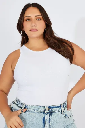 TaglessCollar Ocean Air White Tank Top Sleeveless Crew Neck