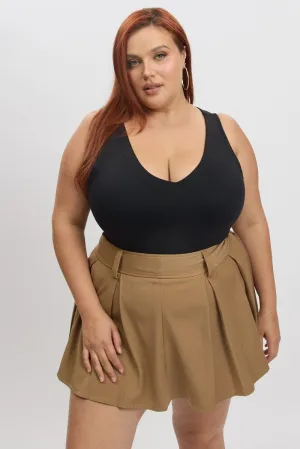 AllSeasonWear FrictionResistantEdges Black Bodysuit V Neck Supersoft