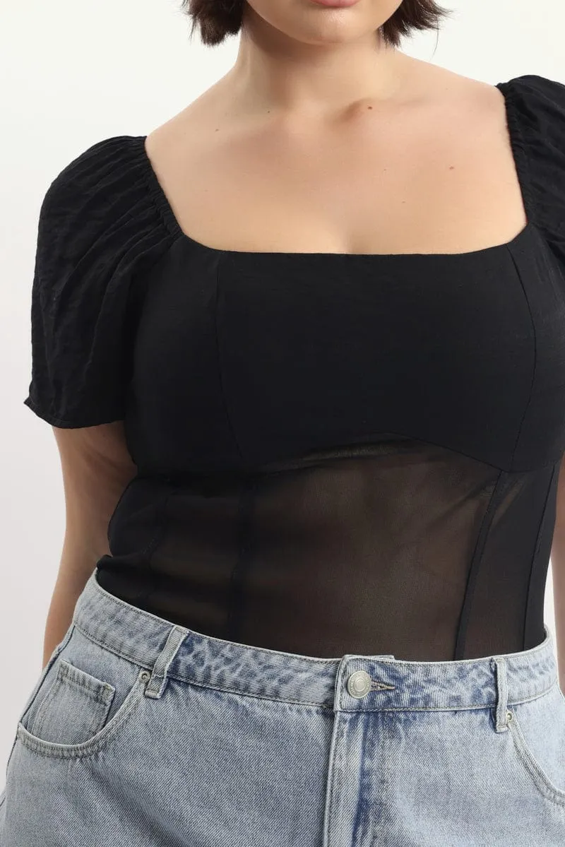 AntiStaticTechnology Black Short Sleeve Bodysuit