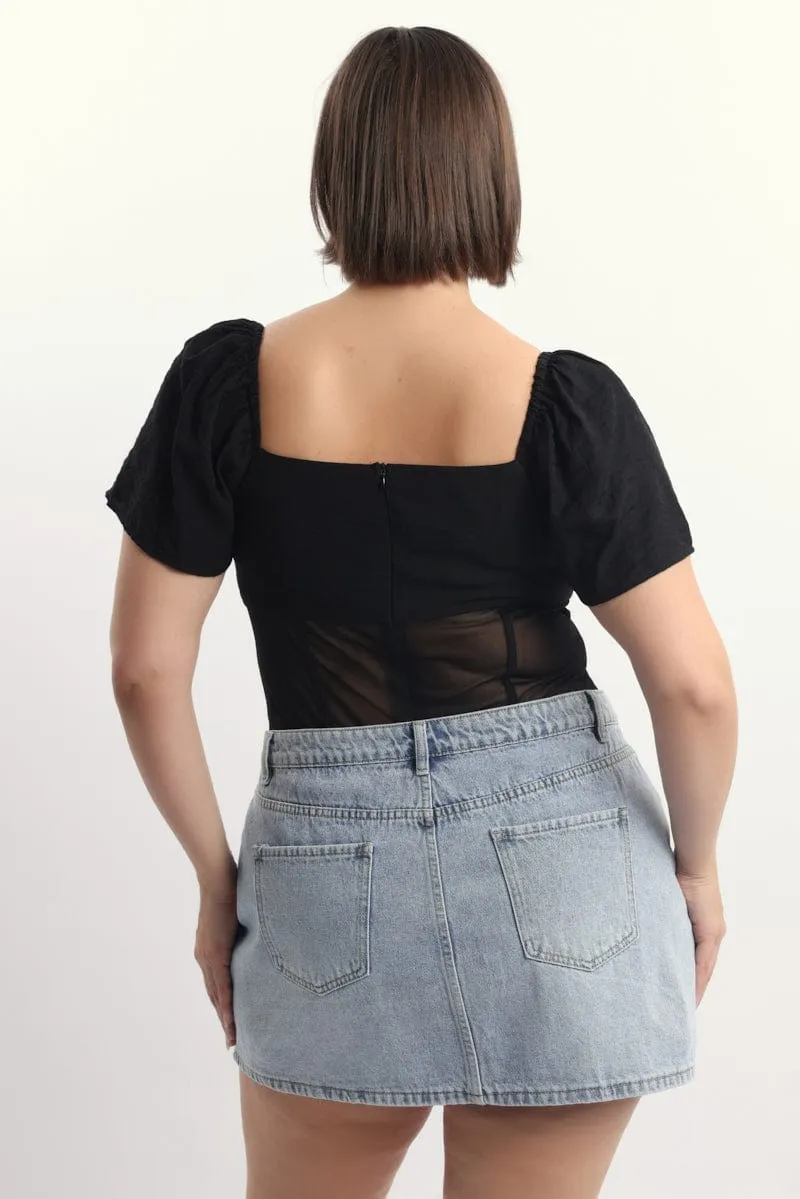 Legend Fit Black Short Sleeve Bodysuit