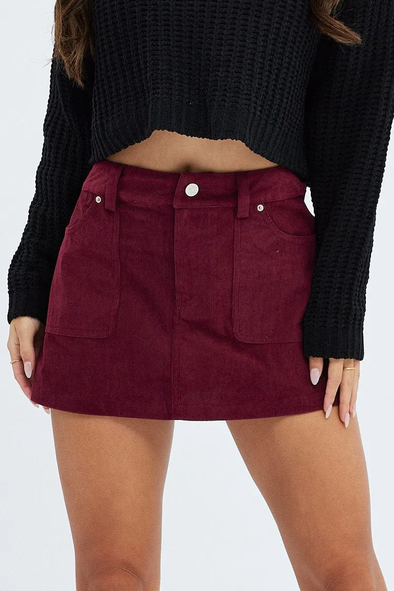 Purple Cargo Skirt Mini Mid Rise Corduroy Limited Edition