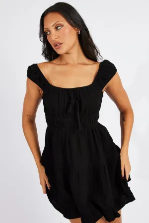 Black Fit And Flare Dress Mini Urban Style
