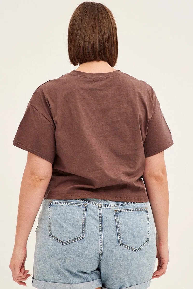 Brown Short Sleeve Arizona Cow Skull T-shirt Fashion and Comfort