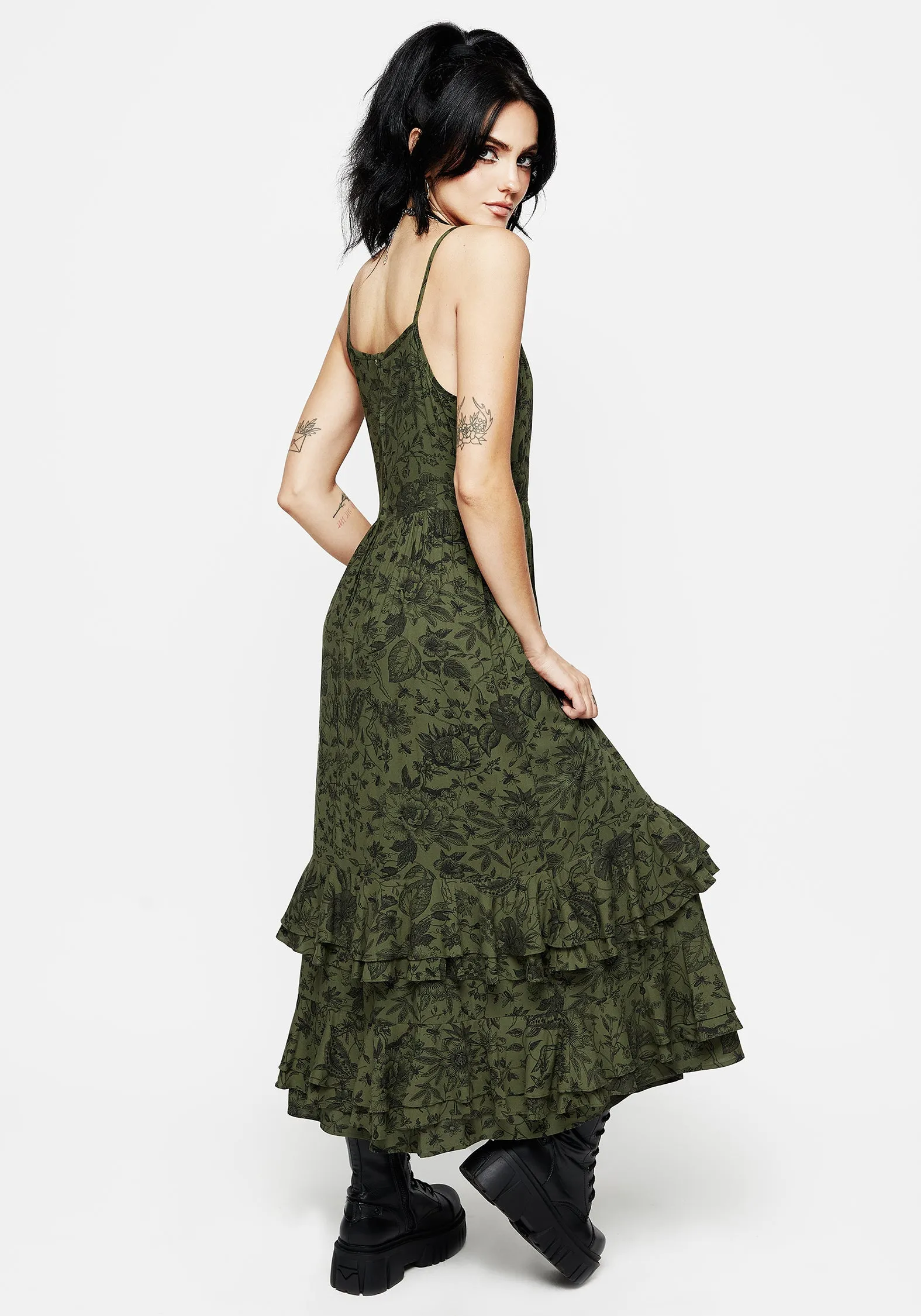 Trendy casual event dress Meadowflowers Floral Print Tiered Midaxi Cami Dress