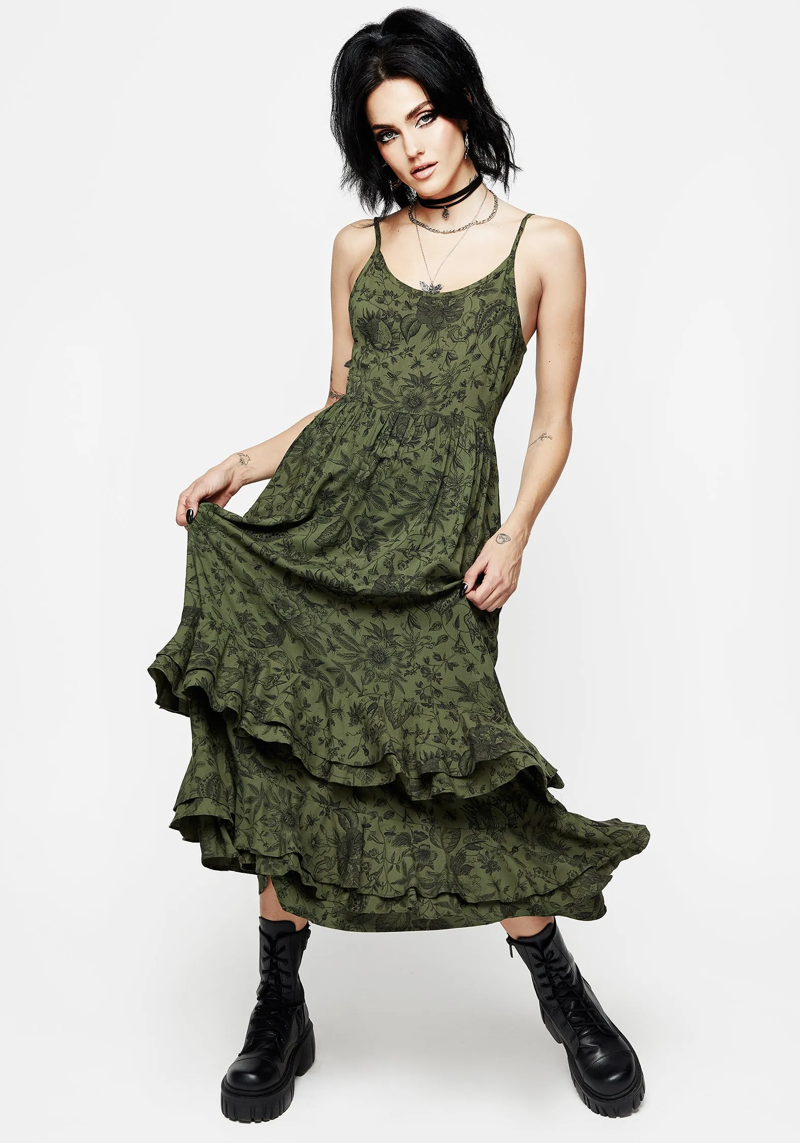Meadowflowers Floral Print Tiered Midaxi Cami Dress Comfortable fit Timeless elegance
