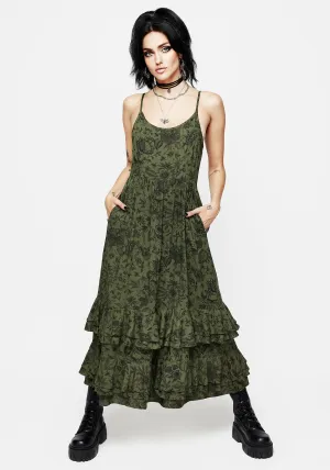 Meadowflowers Floral Print Tiered Midaxi Cami Dress Grand Entry Mist Valley