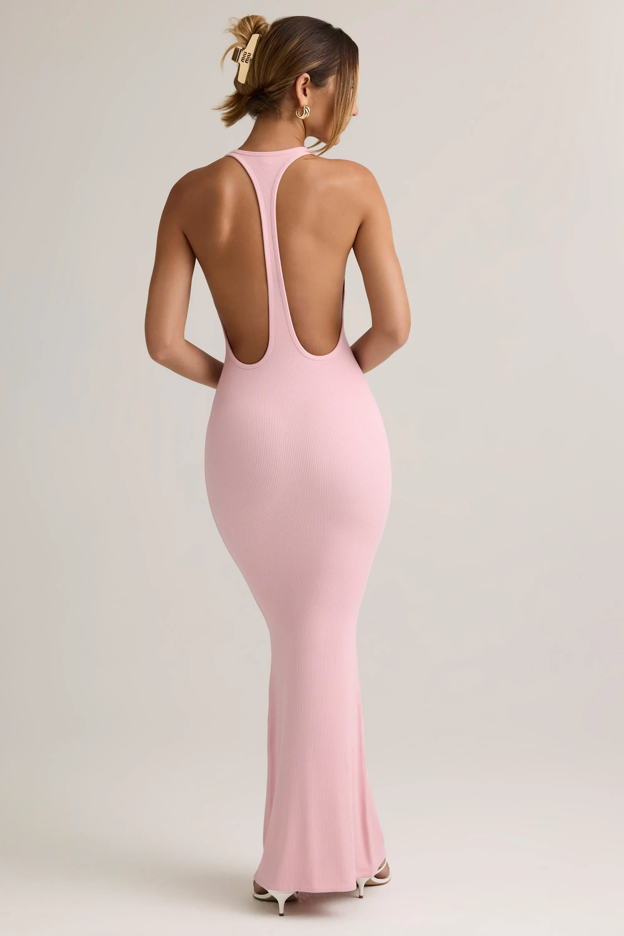 Herb Garden Modal Racerback Maxi Dress in Baby Pink