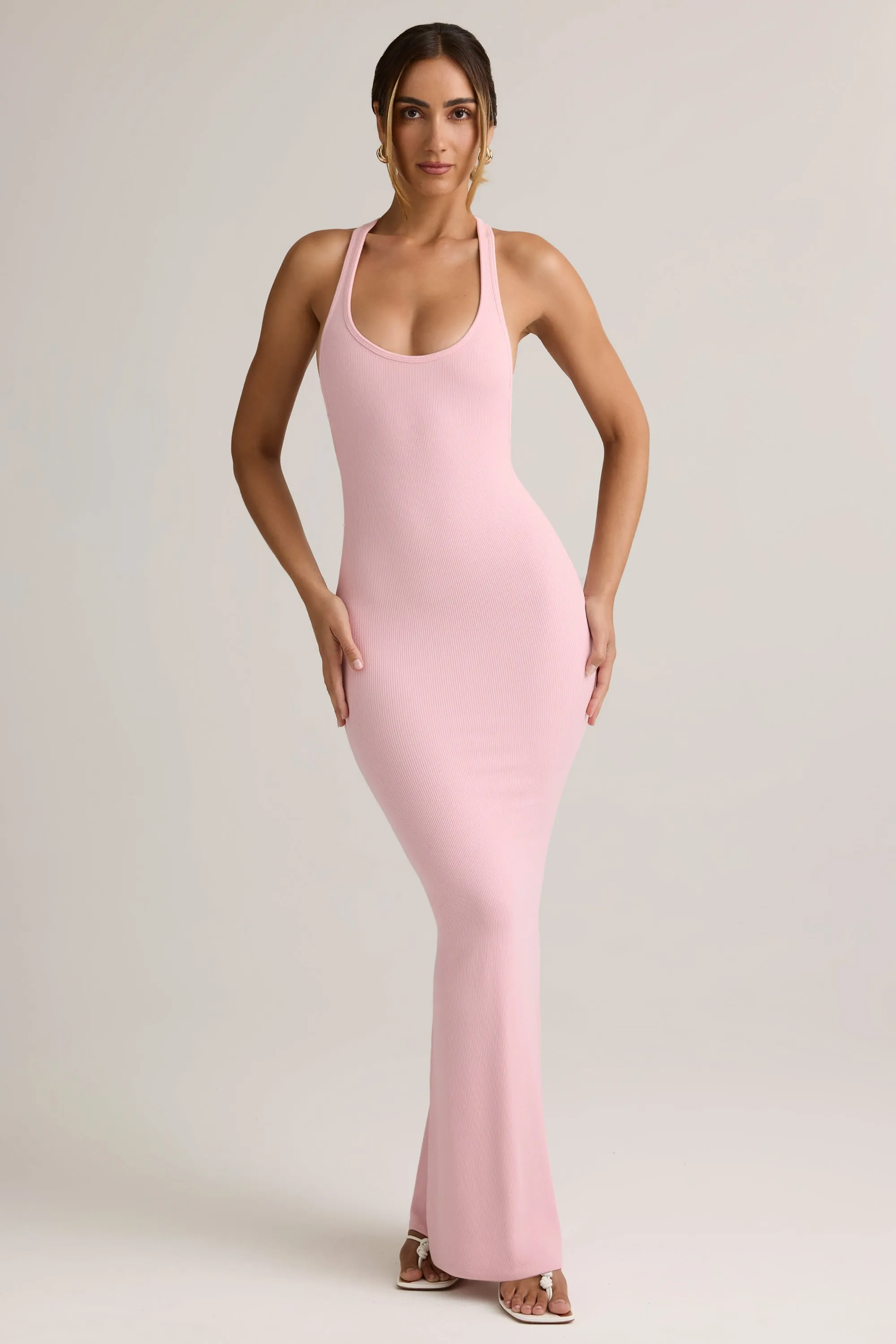 Pool side Door Arch Modal Racerback Maxi Dress in Baby Pink