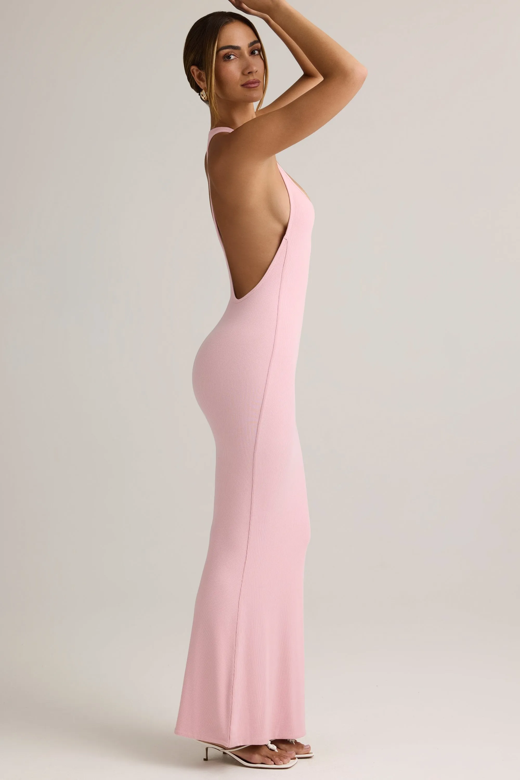 This maxi dress is perfect for creating a chic and polished look without trying too hard Modal Racerback Maxi Dress in Baby Pink