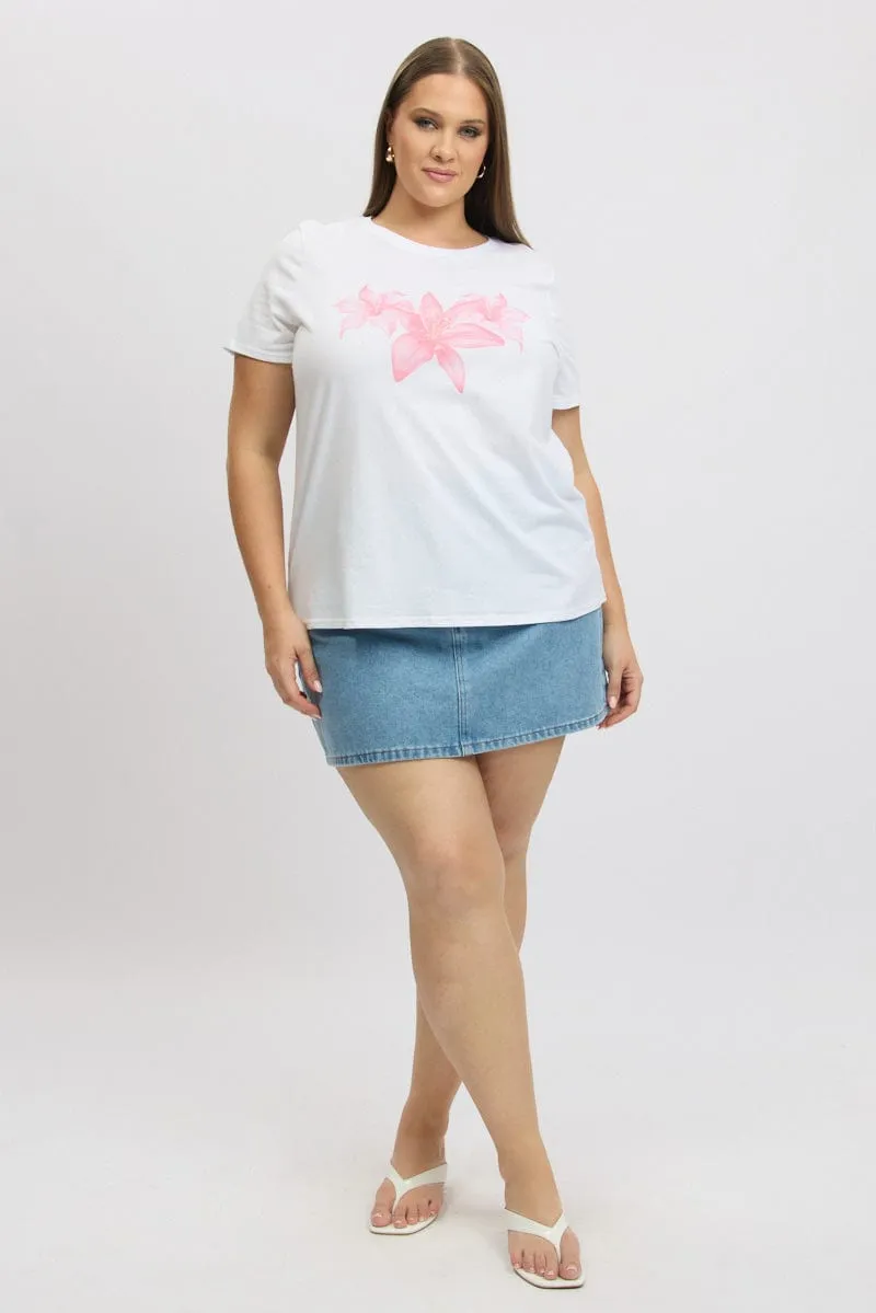 Sporty Comfort Outdoor Outfit Style White Graphic T Shirt Short Sleeve Crew Neck