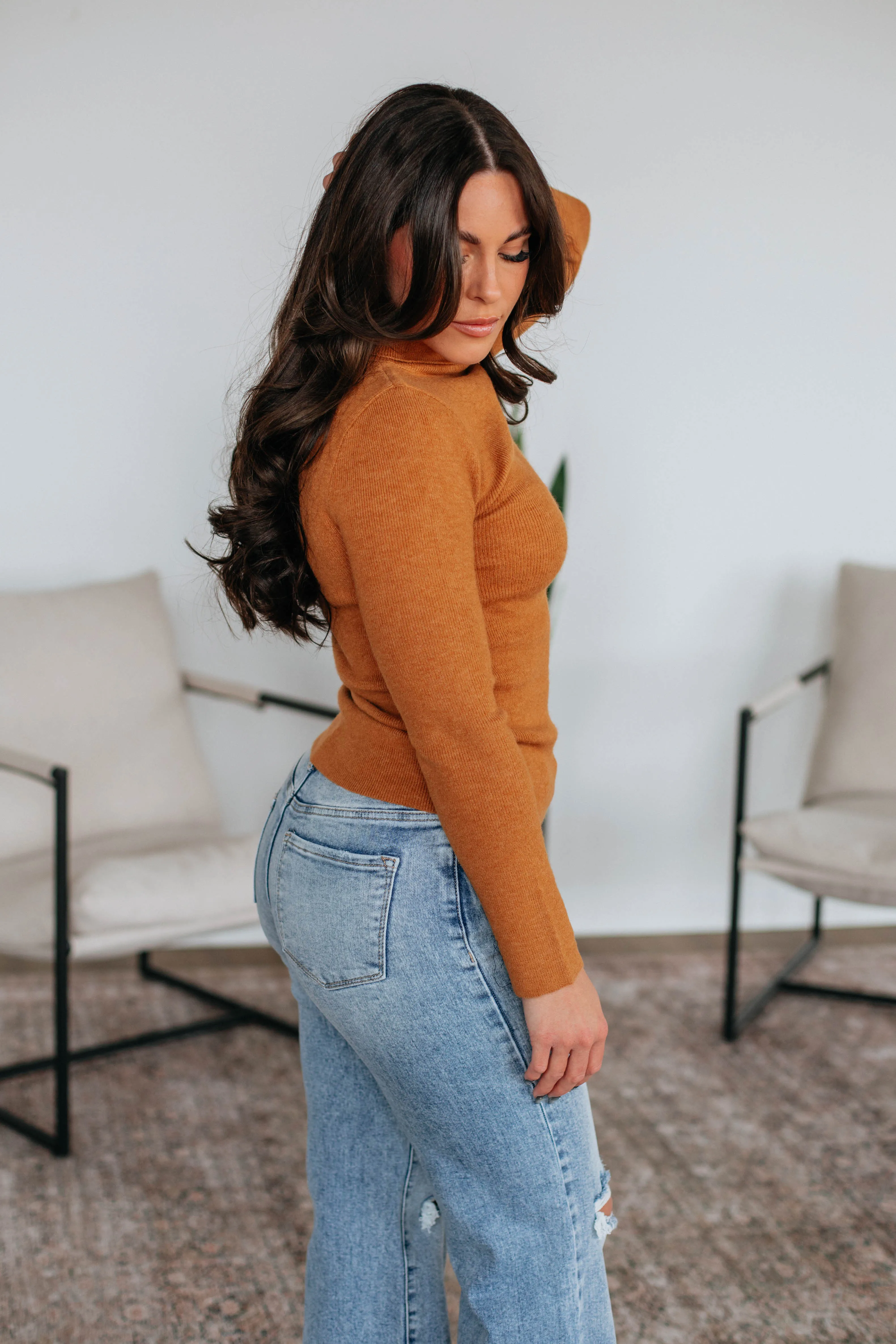 Paxton Turtle Neck Sweater - Camel Warm Winter Wear Hypoallergenic Yarn Construction