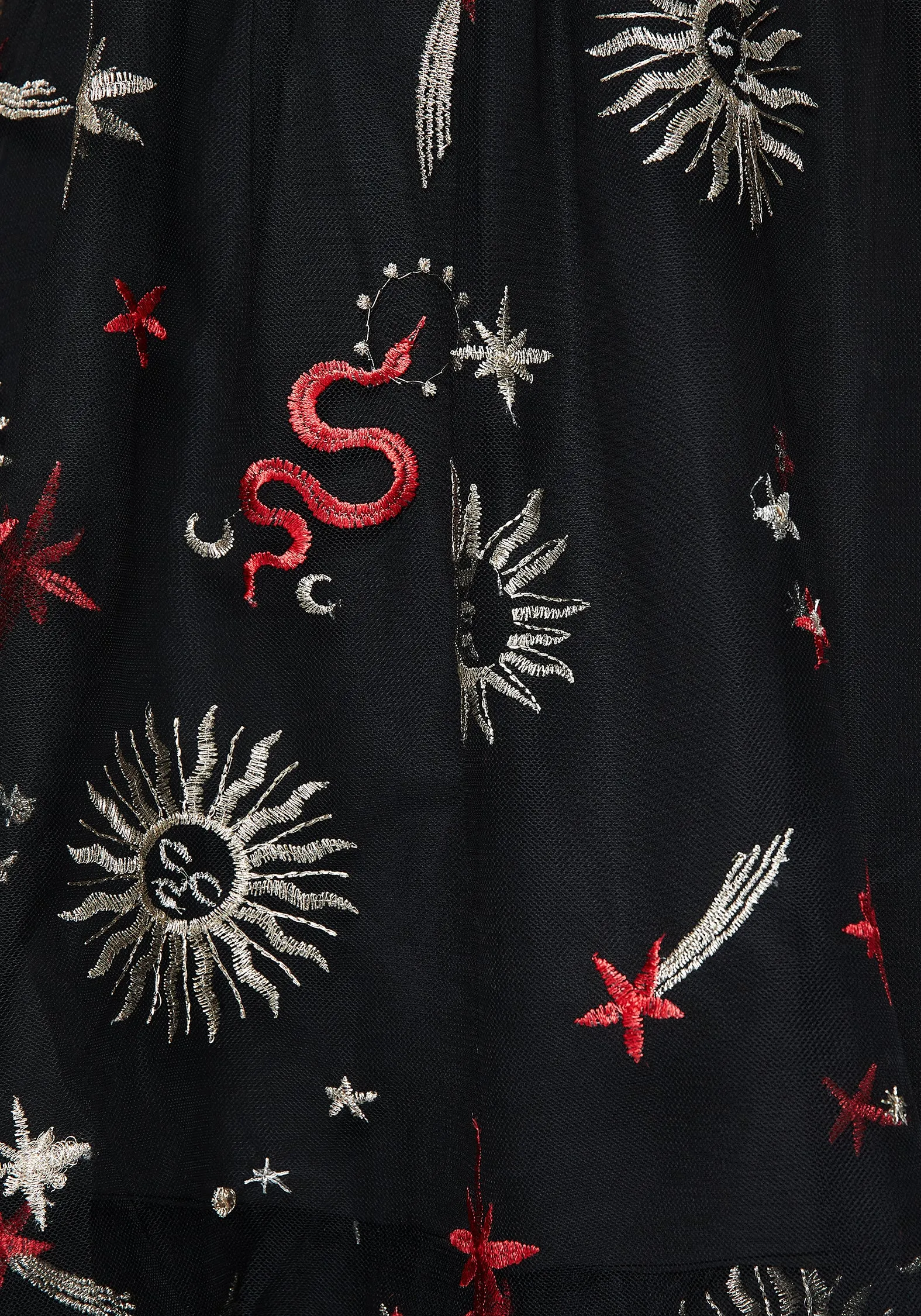 Hill Top Easy Style Bloodlust Embroidered Corset Midi Dress