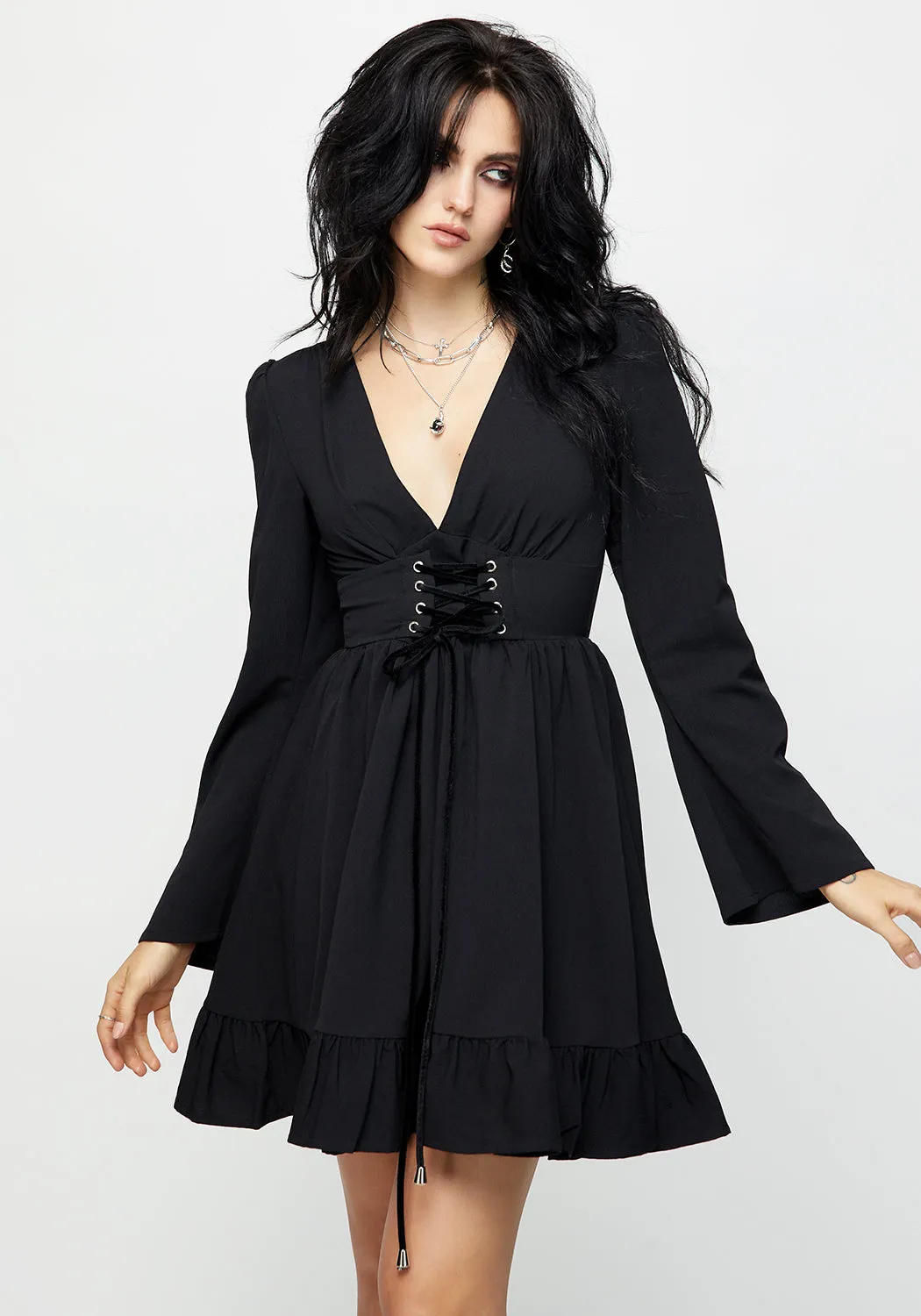 Casual Chic Wear Simple Style Aura Lace Up Mini Dress
