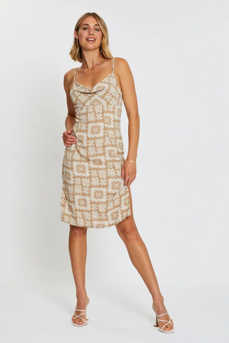 Print Bodycon Dress Mini Light Pop