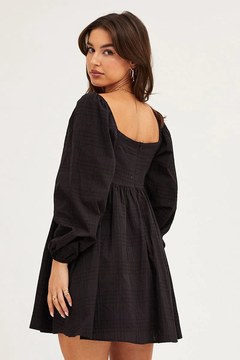 VersatileCuff Country Core Black Square Neck Skater Dress