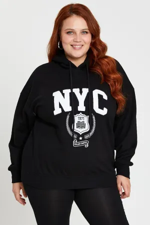 Black Long Sleeve Hoodie New York Embroidery Sweat product home friendly comfort product birthday allure