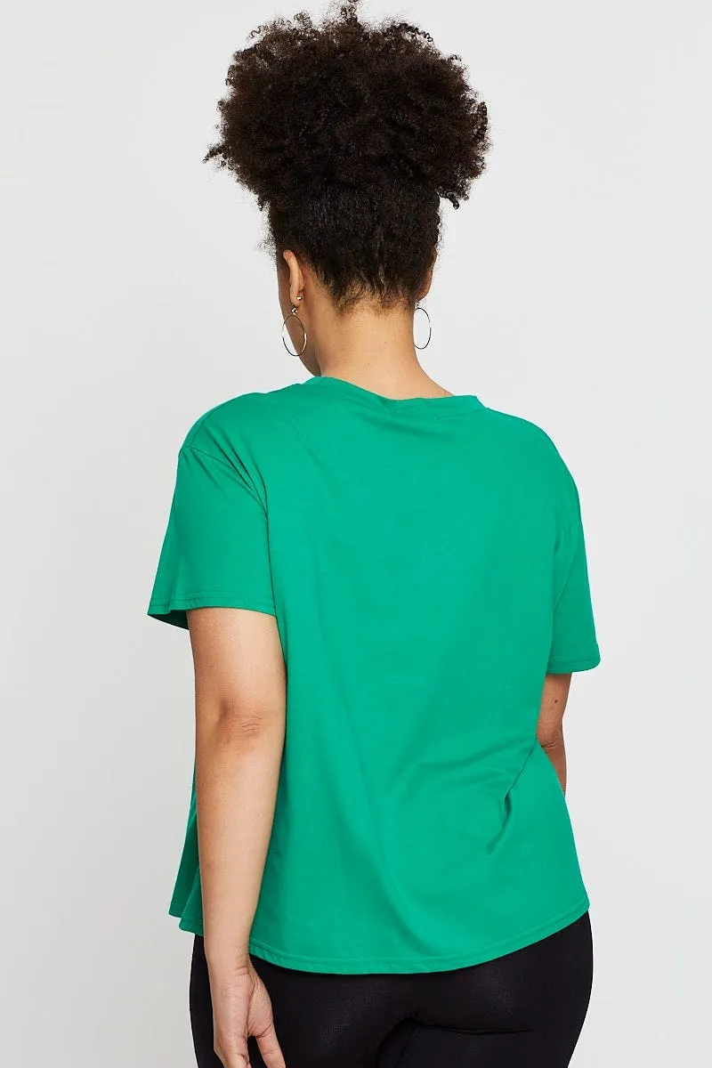 Chill Vibe Green Graphic T-shirt Calabasas Short Sleeve Cotton