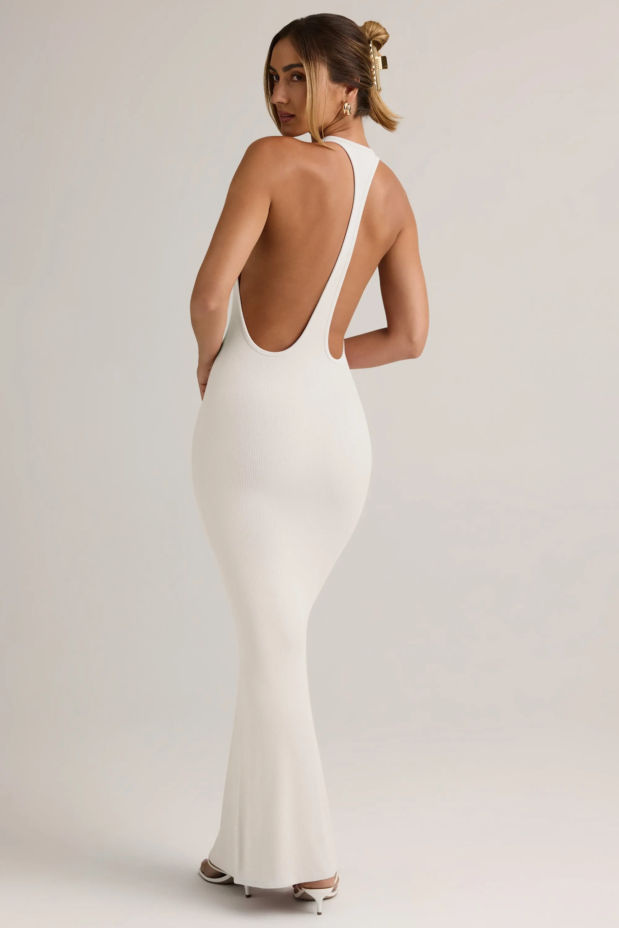 Modal Racerback Maxi Dress in White holiday vibe