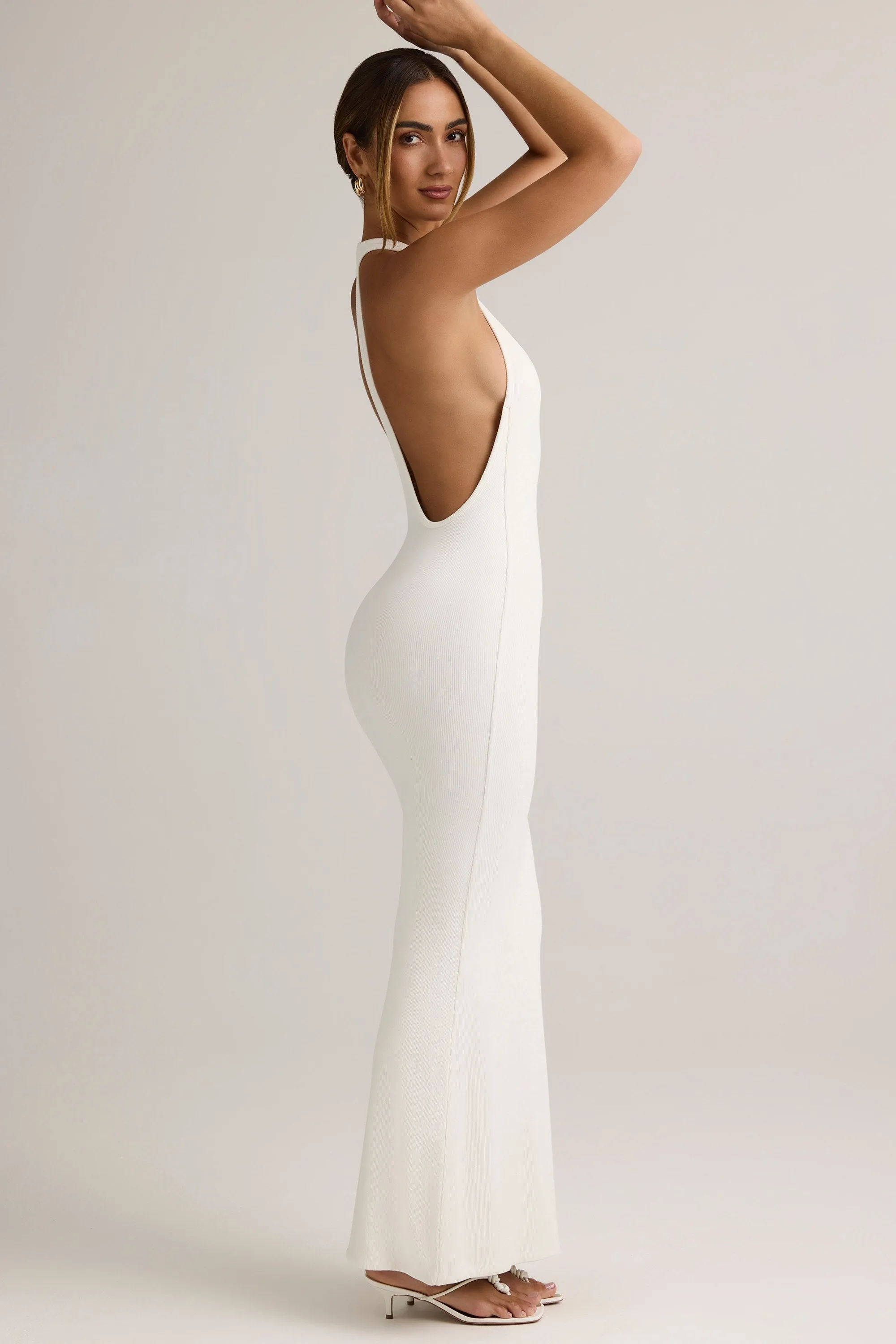 Modal Racerback Maxi Dress in White This dress works effortlessly for a variety of events providing both comfort and style