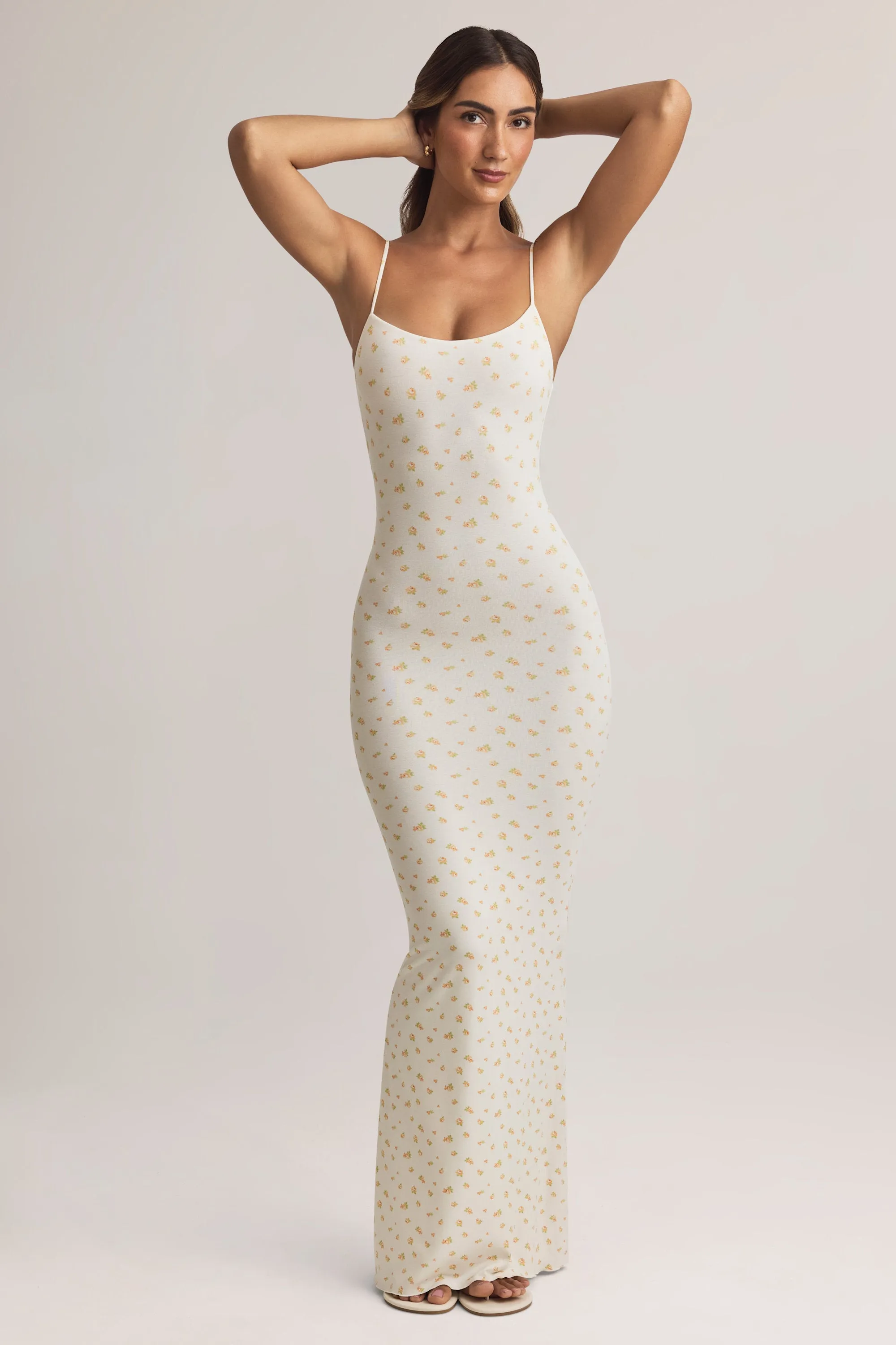Cliff Path Happy Vibe Modal Scoop-Neck Maxi Dress in Floral Print