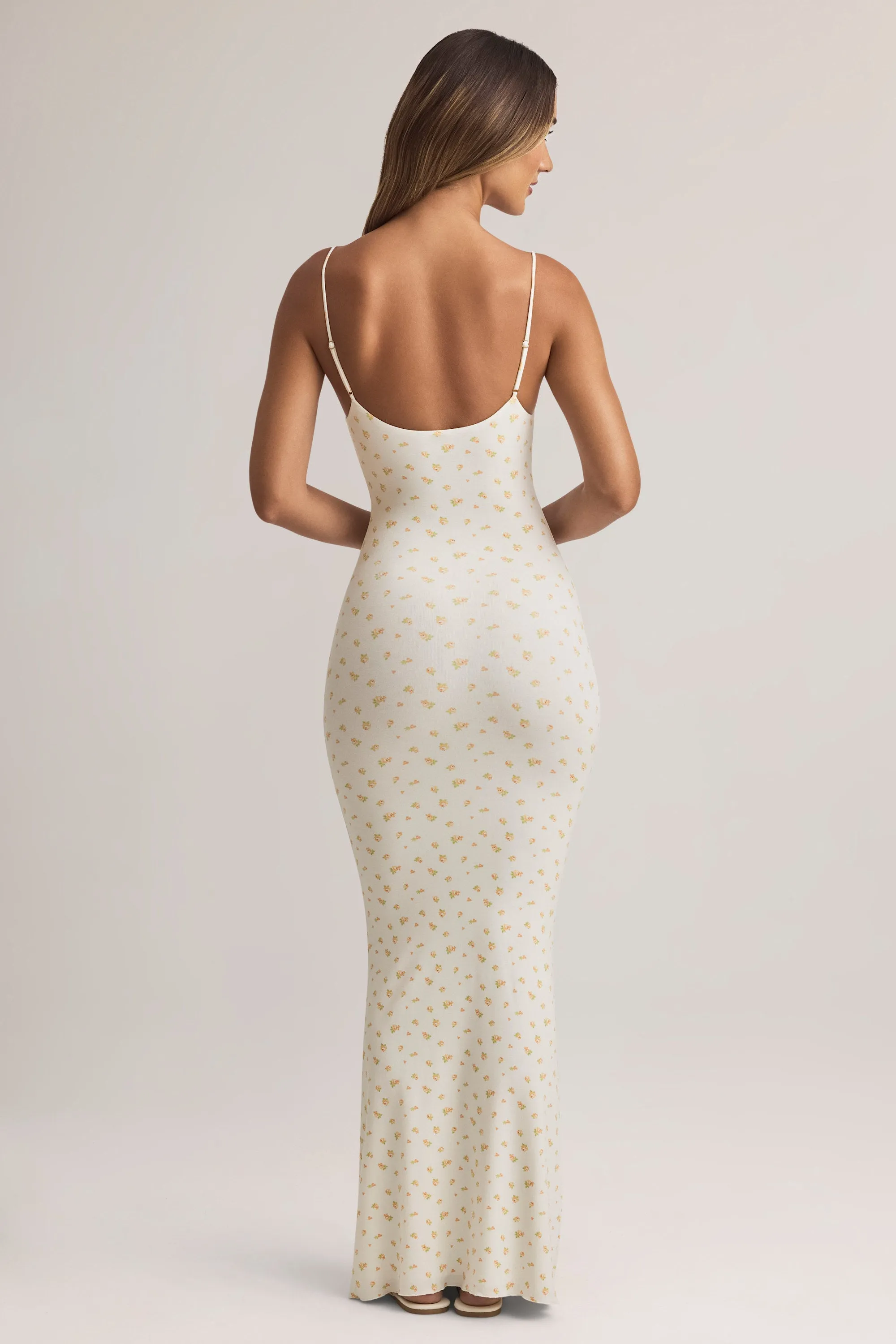 Turquoise Glow Fashionable day-to-night gown Modal Scoop-Neck Maxi Dress in Floral Print