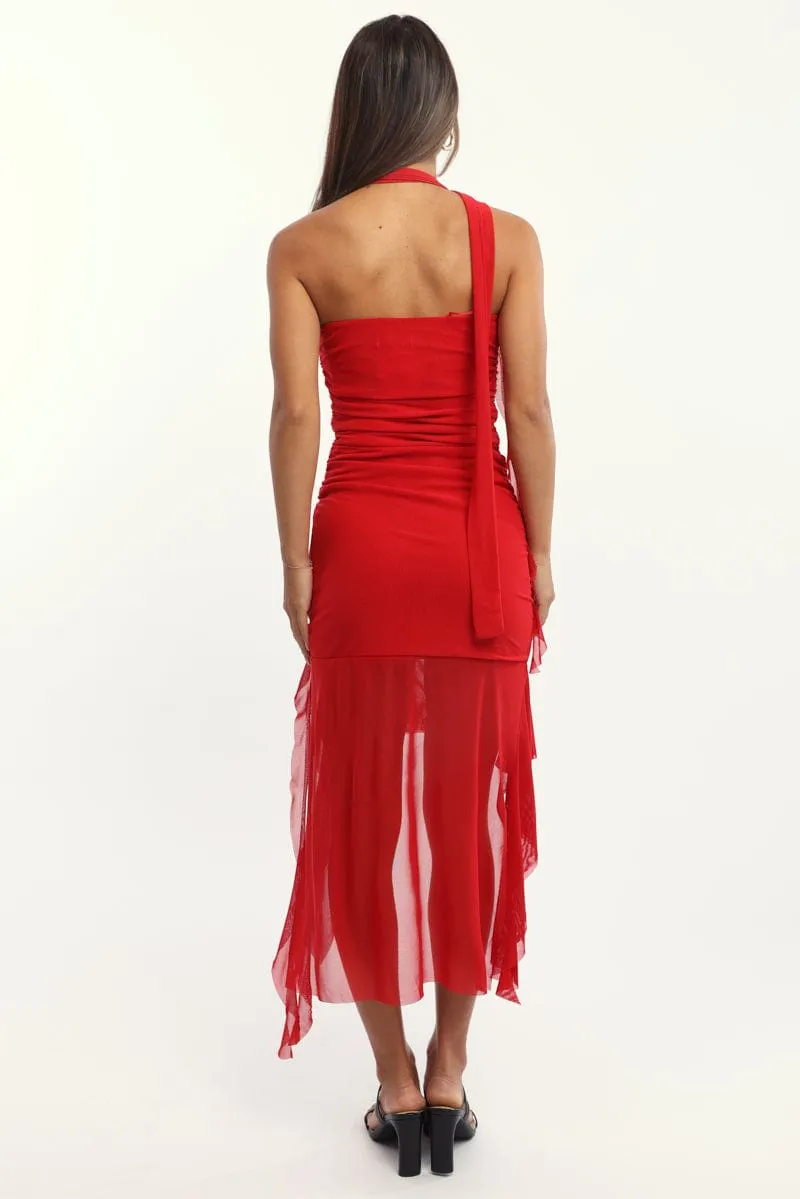 Red Bodycon Dress Mini Zigzag Stitch Reinforcement Breathable fabric