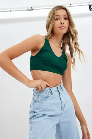 Green Tank Top V Neck Seamless UltraSoftFinish