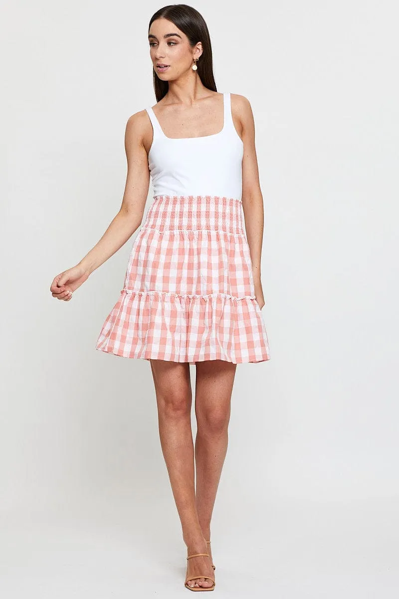 Check Flare Skirt Mini High Rise Chic Appeal
